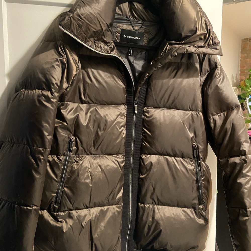 BCBGMAXAZRIA Olive Green Puffer Jacket